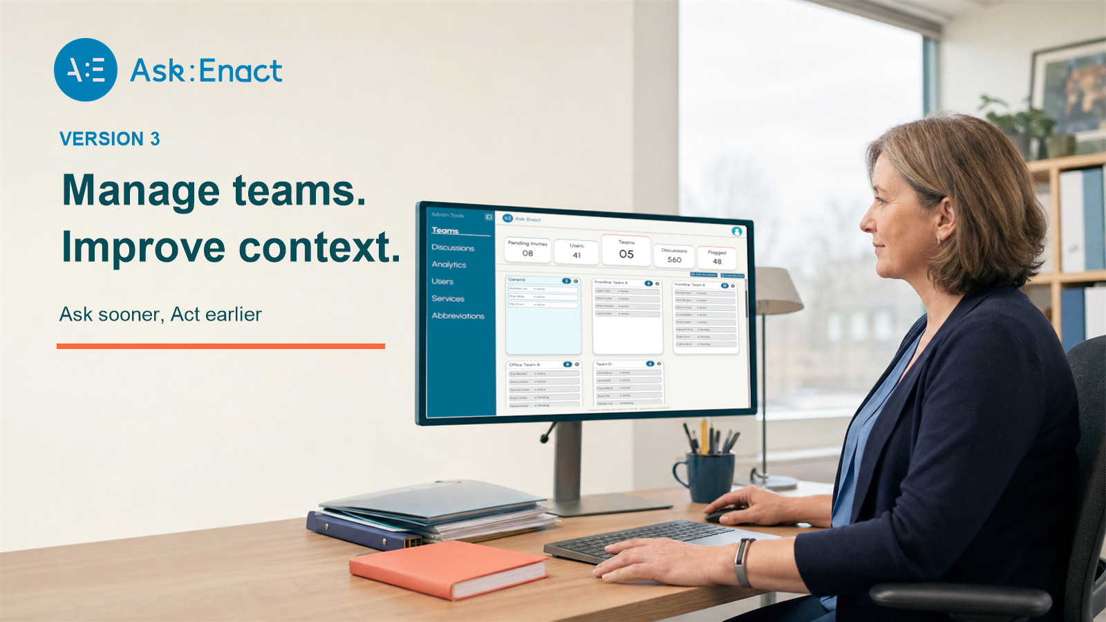 Ask:Enact version 3: Manage teams. Improve context.