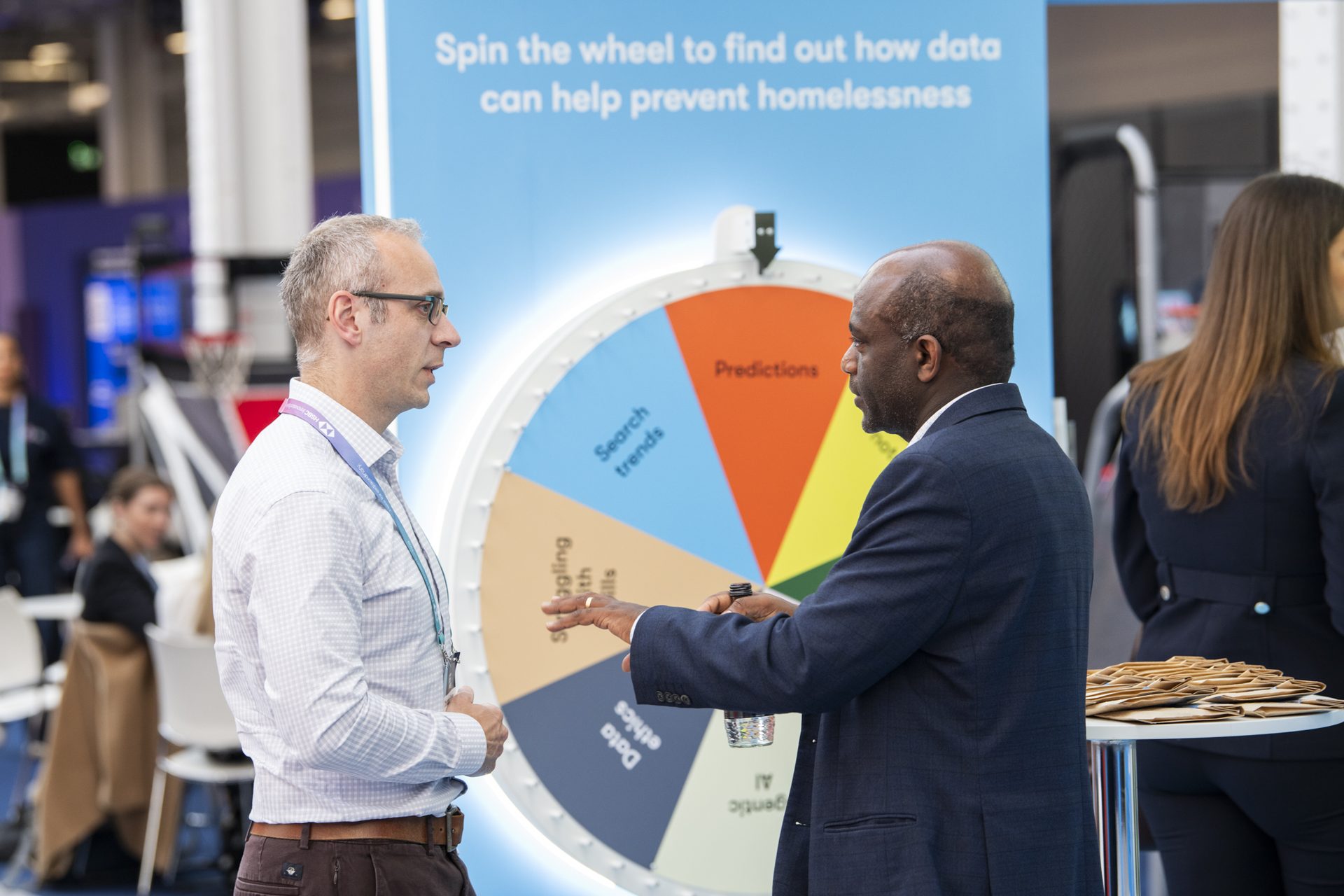 A conversation at the Homewards stand during London Tech Week